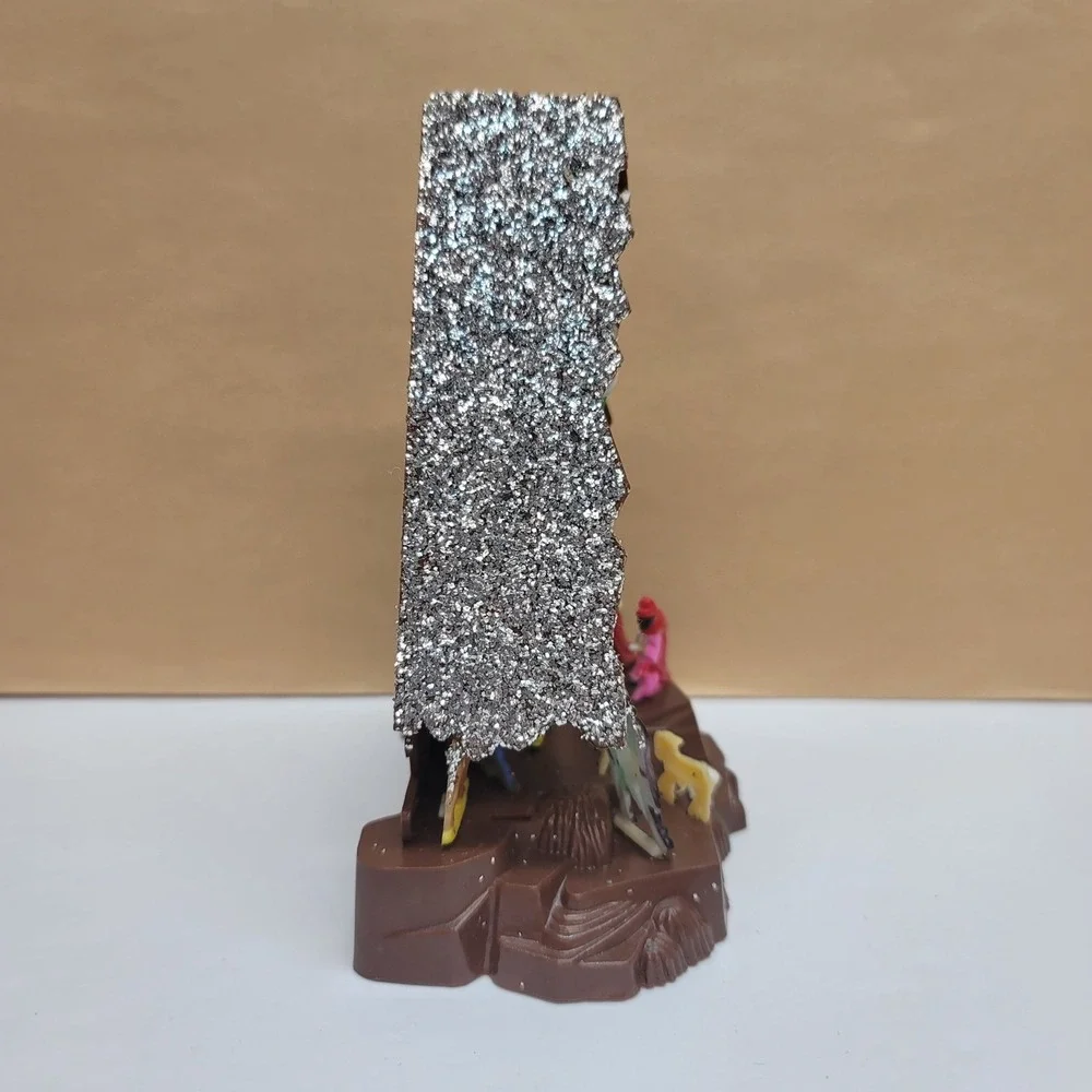 Vtg Plastic Diorama Nativity Scene A-Frame Stable Glitter Christmas Decor China
